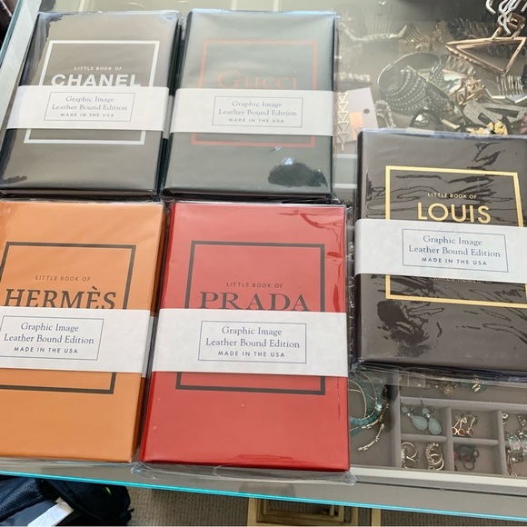 Set of 5 Leather Bound Luxury Designer Mini Books Gucci Prada LV Chanel - Picture 5 of 7